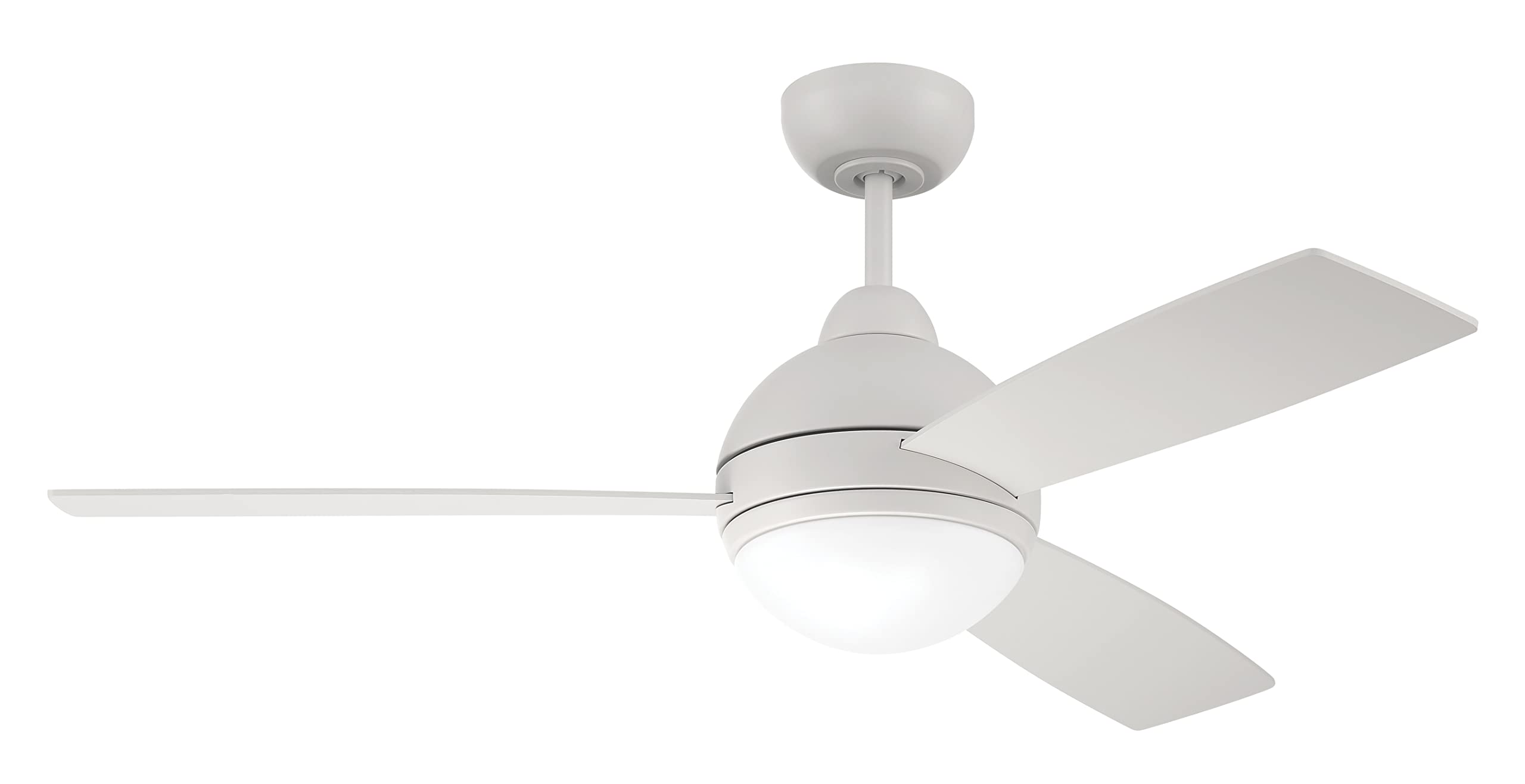Craftmade 48" Keen Ceiling Fan in White Finish, Reversible White/Blue, Green and Red Blades, LED Light, Remote & Wall Control Included, KNE48W3