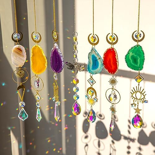 6pcs Crystal Suncatcher, Sun Catcher Hanging for Windows