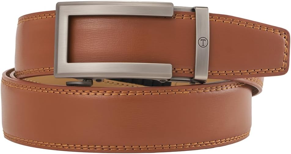 Ratchet Belts for Men, Mens Belt 32" to 45" Waist Adjustable, 1 3/8" Wide Genuine Leather - Image 2