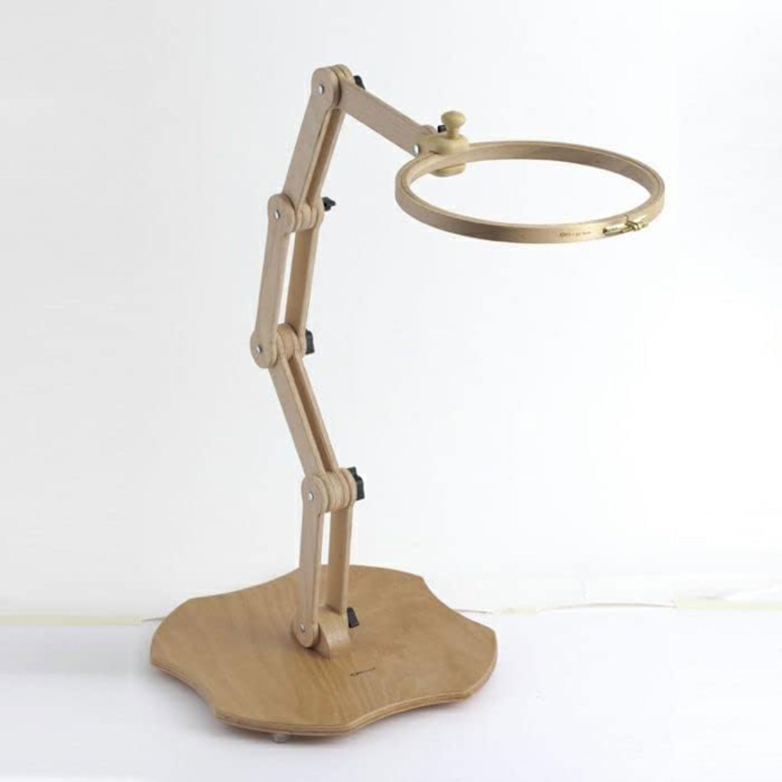 Soporte de bordado Soporte de aro de bordado, soporte de mesa de bordado ajustable, hecho de madera natural pulida a mano, ideal para bordado a mano Punto de cruz