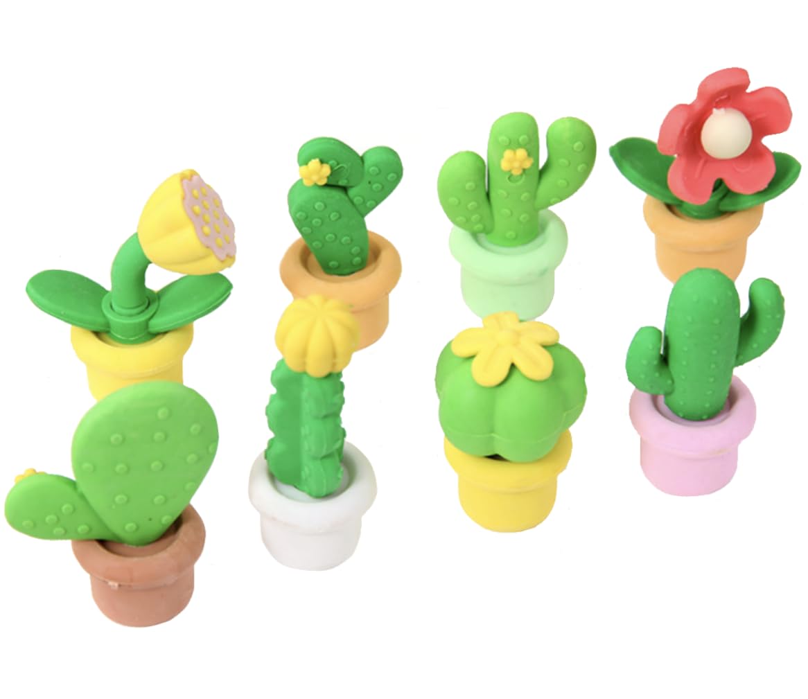サボテン消しゴム Amazon | Adam Victor クリエイティブサボテン消しゴム - 8種類の植物