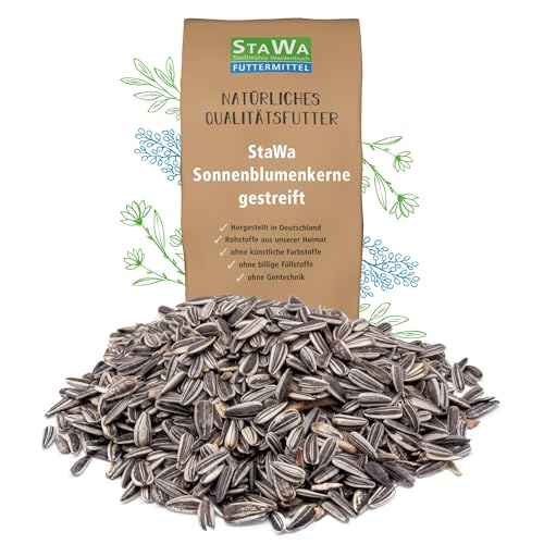 StaWa Sonnenblumenkerne gestreift Top Qualität durch Reinigung für Hühner Wachteln oder als Vogelfutter 20 kg
