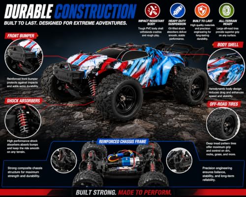 Image of RC Car, 1 /18 Scale 4WD Off Road Monster Truck | 35Km /H High Speed, Brushless Motor, Remote Control Big Foot, Electric Vehicle, For Adult Kids
