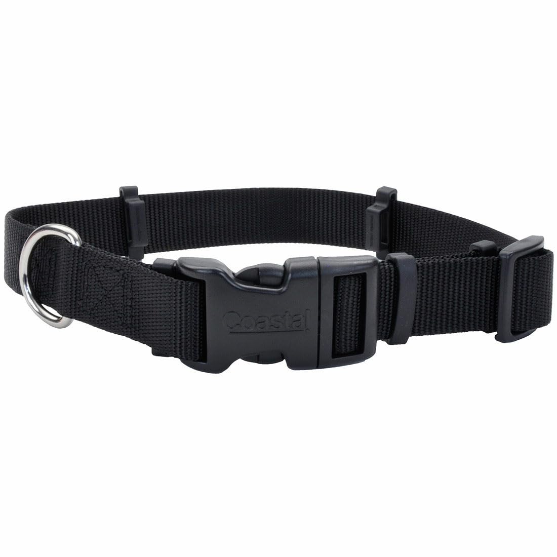 Coastal Pet SecureAway Collar Protector for Flea Collars - Adjustable pet Accessory - Protective Flea Collar for Dogs & Puppy - Black, 5/8" x 10-14"