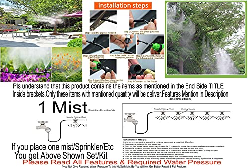 Image of DIY Crafts 9 Pcs Mist Set, Multi Accessories Misting Fan Set, Mist Cooling System Fan Misting Kit for Animal Plants Swimming Pool Cooler Tube H(9 Pcs Mist Set, Multi Accessories Misting Fan Set)