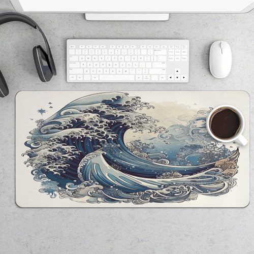 Blue Wave Style Desk Pad Large Mouse Pad 30x60 cm miniatura 5