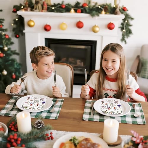 WRAPAHOLIC 50Pcs Christmas Paper Napkins - 3 Ply 12 Days of Christma Disposable Luncheon Napkin for Christmas Party Supplies Tableware, Xmas Holiday - 6. 5 x 6.5 In – Image 8