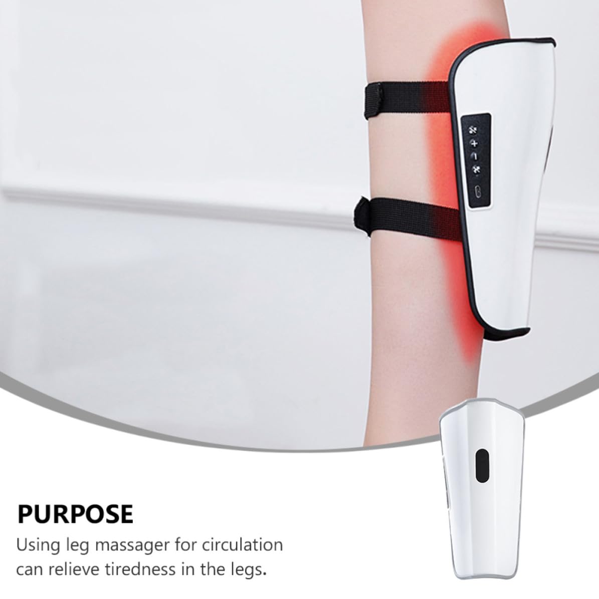 Masajeador de Brazos y Piernas Eléctrico Blanco Función de Mejorar la Circulación, Material Abs, Batería 800mah, Adecuado para Uso en Casa y Relajación Muscular