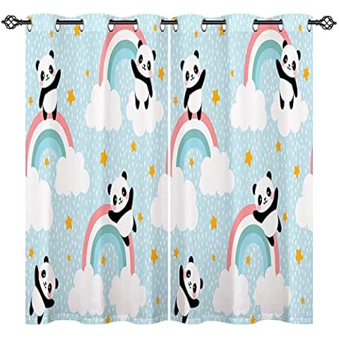 ANHOPE Panda Blackout Curtains for Kids Cover