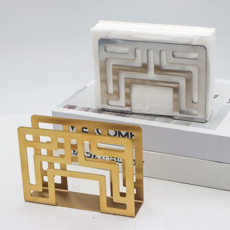 Uchwyt na serwetki, 12 * 3 * 8,5 CM 1-3 SZT. do stojaka na serwetki, dozownik chusteczek higienicznych(Gold,W:12/D:3/H:8.5cm 3pcs)