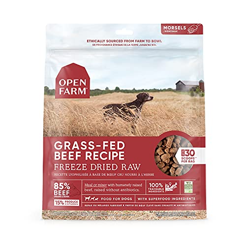 10 Best Dehydrated Beef Dog Food of 2022 12 Open Farm Freeze Dried Raw Dog Food, Humanely Raised Meat Recipe with Non-GMO Superfoods and No Artificial Flavors or Preservatives, Grass Fed Beef Recipe Freeze Dried - 13.5oz