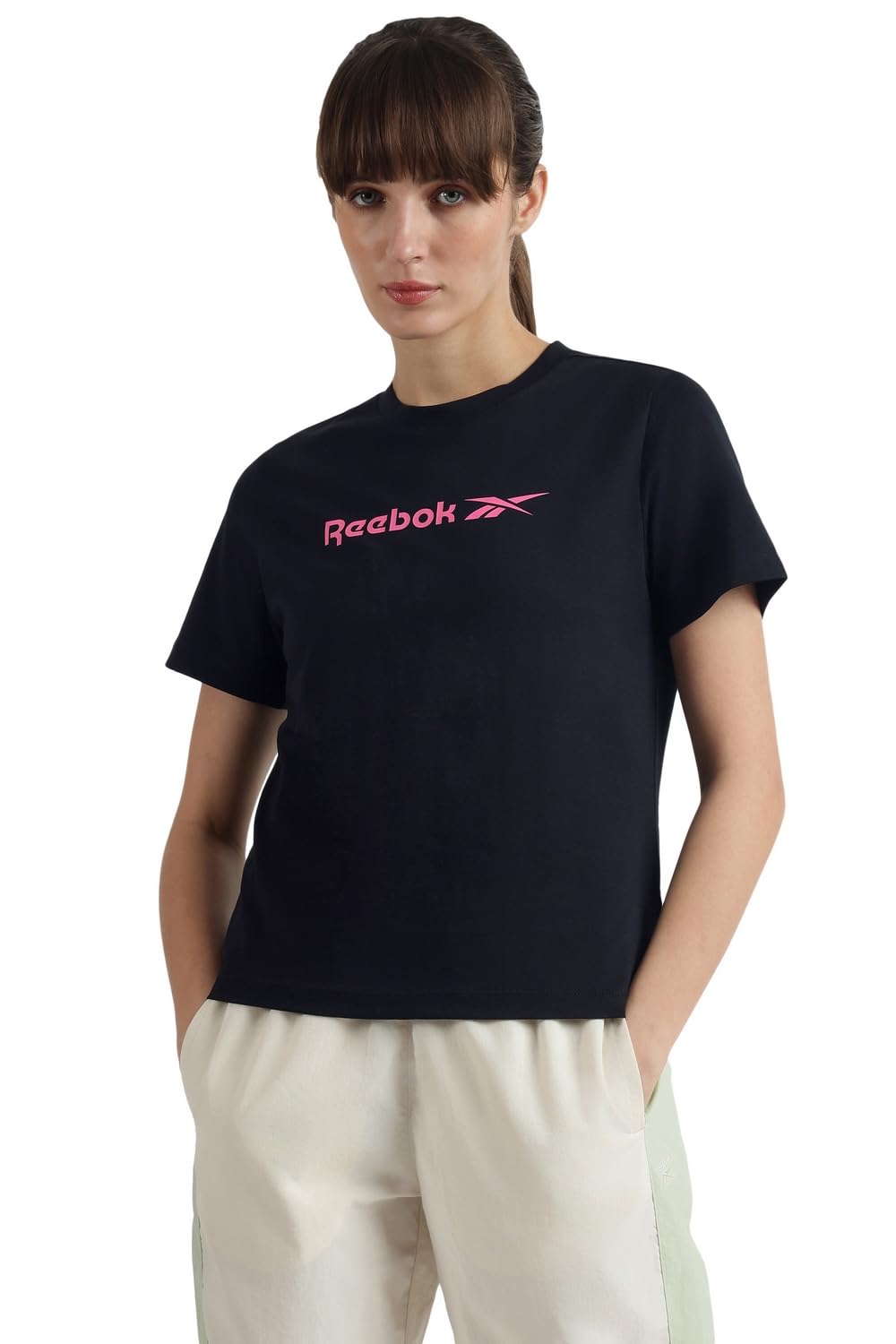 reebok Women's Long Sleeve Logo T-Shirt - Everyday Casual Top in Soft Cotton-picture-32