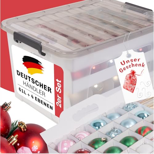 Stackmeister Aufbewahrungsbox Weihnachtskugeln I 61L I Sicherheit und...