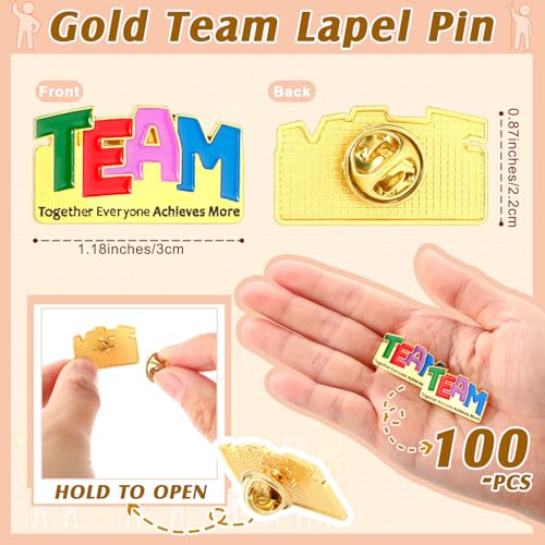Image of Landical 100 Pcs Team Pins Employee Appreciation Gifts Bulk Thank You Cards