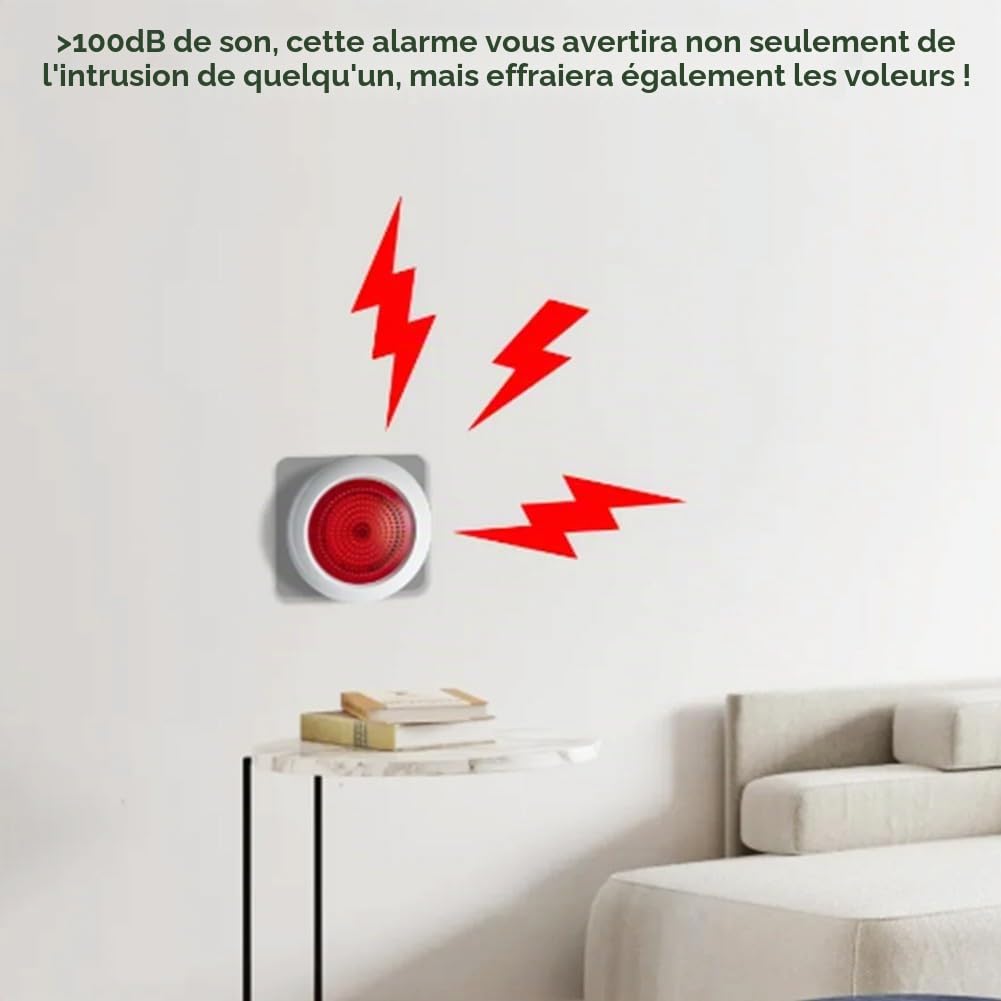 Sirène d'alarme pour Tuya sans fil pour Zigbee3 0, son et flash puissants, installation Plug and Play, système d'alarme de liaison