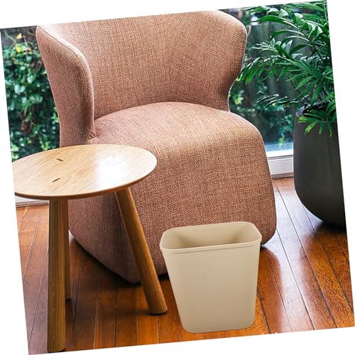 Caneca de basura rectangular de plástico amarilla miniatura 3