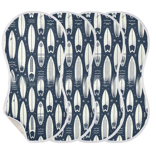 Muslin Baby Burp Cloths Set of 1, Soft Absorbent Surfboards Cotton Burping Cloth, Milk Spit Up Rags for Newborn Unisex, 22 x 11 Inch3