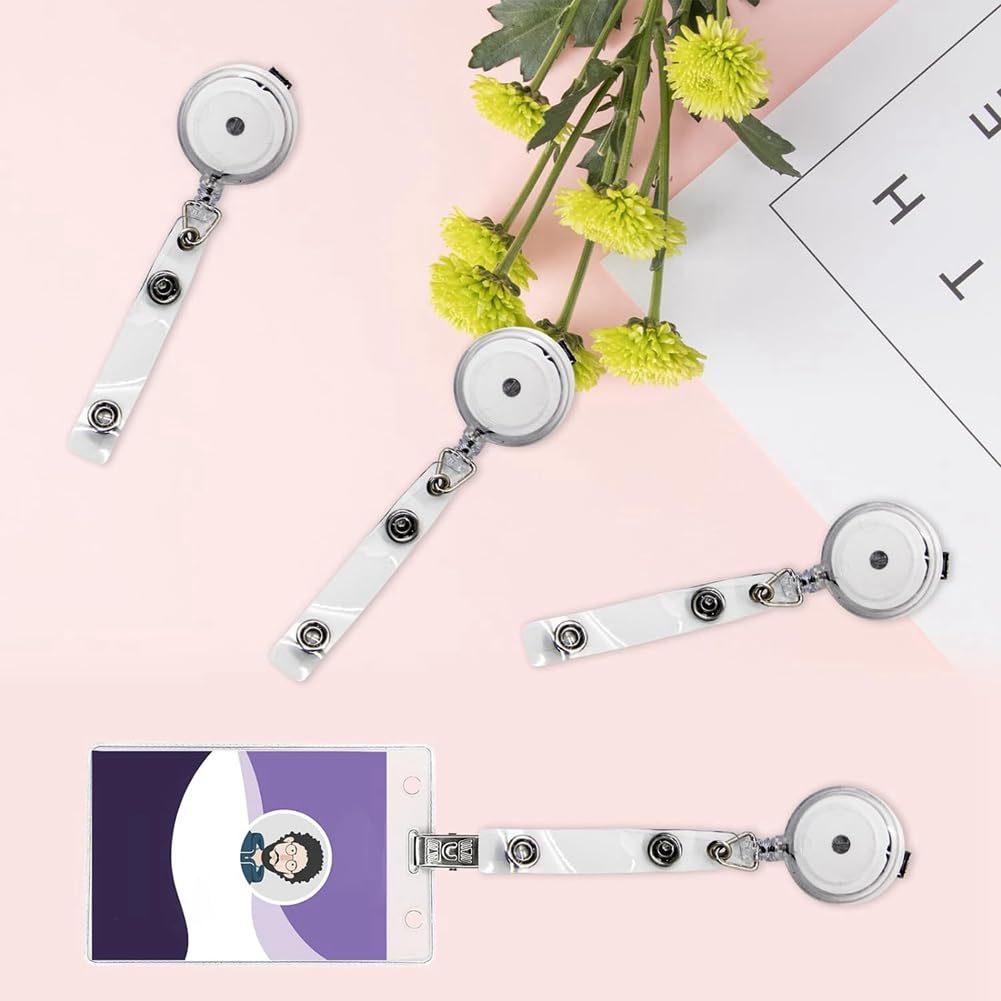Sabary 30 Sets Retractable ID Badge Holder Reels With Alligator Clip & Clear Acrylic Discs - For Nurse, Teacher, Office - View #5