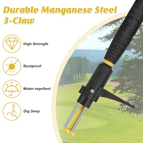 Gbekery LY-YMQ-001 39 Inch Detachable Weed Puller Tool Stand Up,Heavy Duty Ergonomic D-Handle Weeding Tool,High-Strength Stainless Steel 3-Claw Weeder thumb #4
