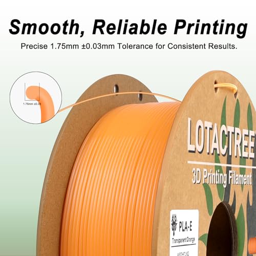 Image of Translucent Orange PLA Filament, PLA Crystal Filament 1.75mm, 1KG | Translucent Ice Orange PLA Filament Offers An Elegant Neon-Stone Shade For Striking Creative Models