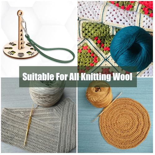 Image of 2Pcs Portable Wrist Yarn Holder with Leather Strap(Bee & Cat) | Knitting and Crocheting Craft Tool for Crochet Trave