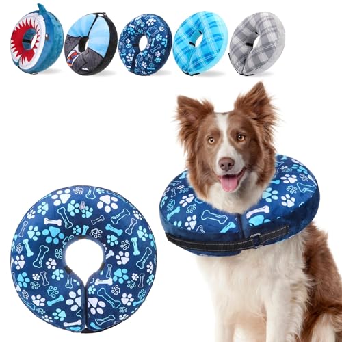 SCENEREAL Dog Cone Alternative After Surgery Donut Collar, Soft Pet Recovery Pillow Collar for...