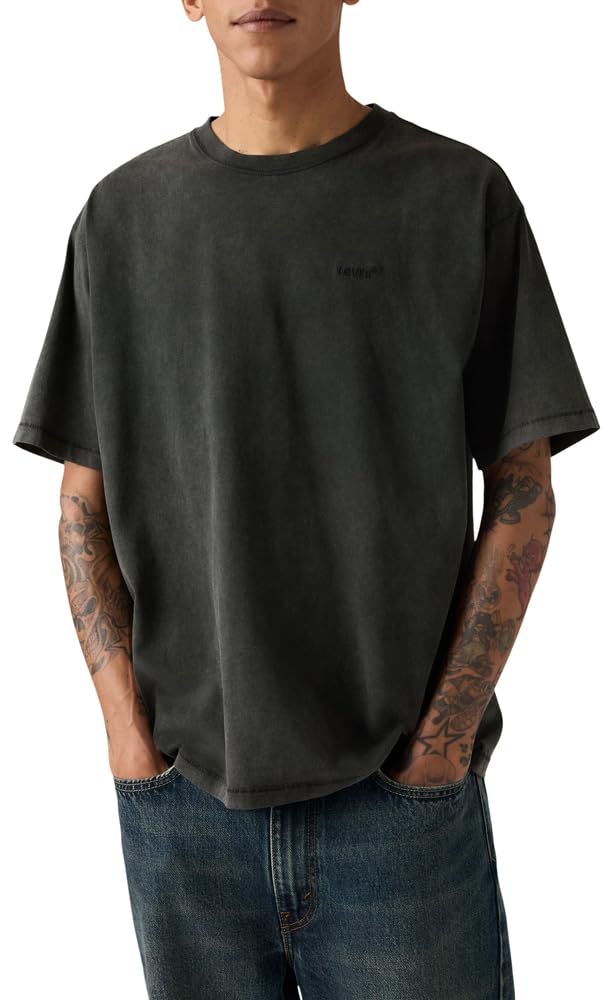 Levi's Men's Weathered Finish Jet Black Red Tab Vintage Tee Weathered Finish Jet