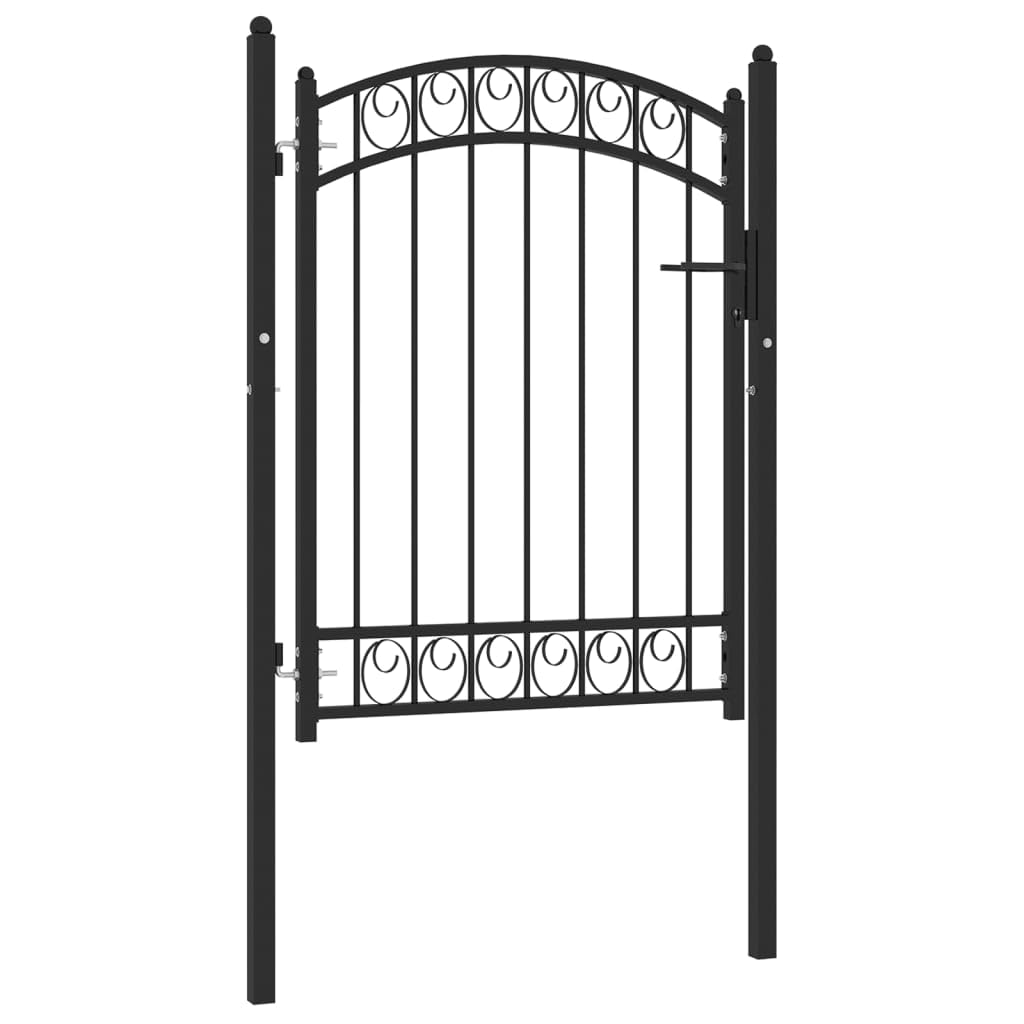 Myheimly Gartentor Metalltor Stahl Schwarz 100 x 125 cm