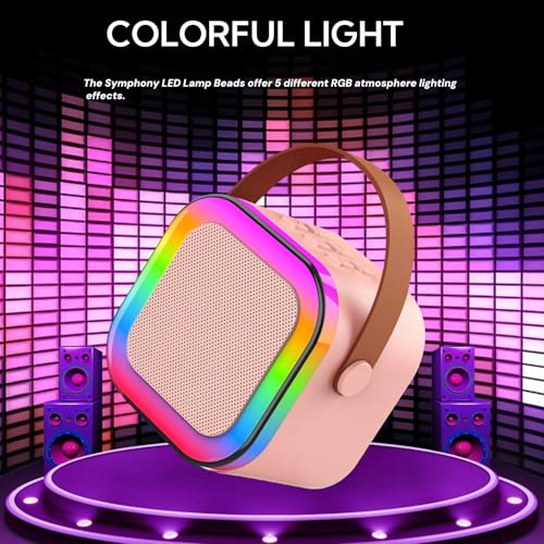 Image of Karaoke Machine for Kids, Kids Karaoke Machine for Girls with 2 Wireless Microphones Mini Portable Bluetooth Speaker Kids Karaoke Machine Gifts for Girls and Boys Family Party (Pink)
