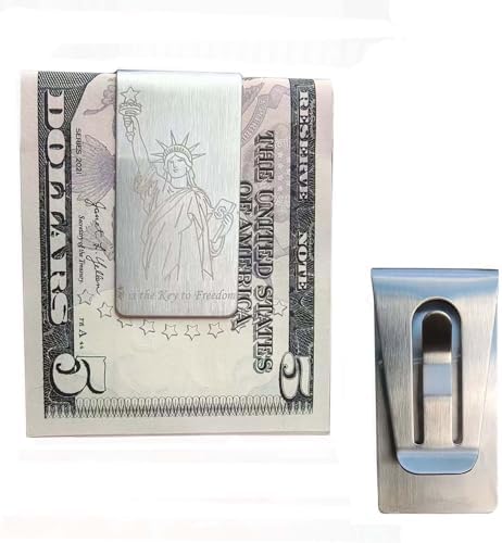 Small Men's Slim Money Clip, Stainless Steel Credit Business Card Holder, Pocket Cash Wallet (silvery) image 5