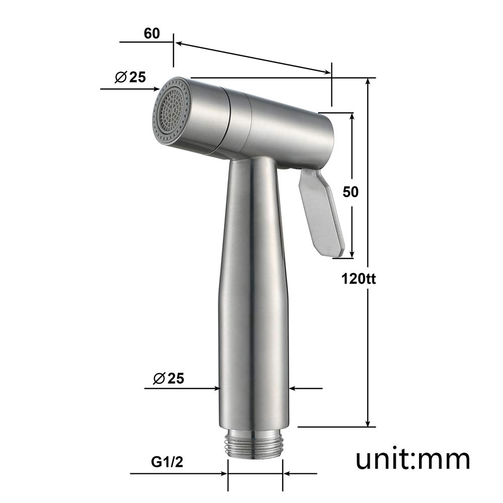 Soffione Bidet Portatile in Acciaio Inossidabile, doccetta Bidet per WC, Rubinetto Bidet per Bagno per la Pulizia del WC e l'igiene Personale.