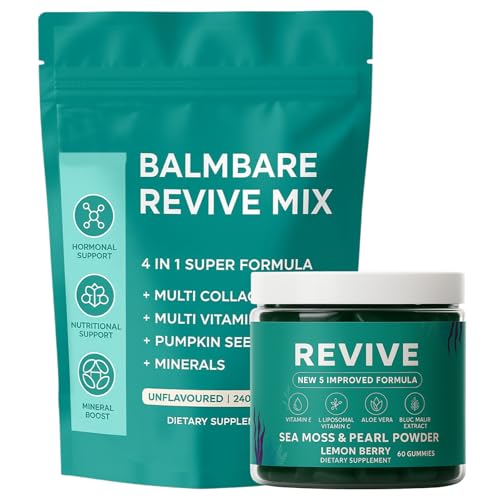 Neonomicon Balmbare Revive Gummies for Hair Loss - Sea Moss Gummies with Vitamin C Vitamin E Aloe Vera Pearl Powder Supports Faster Hair Growth Stronger Nails Extra Strength - 60 Count (2)