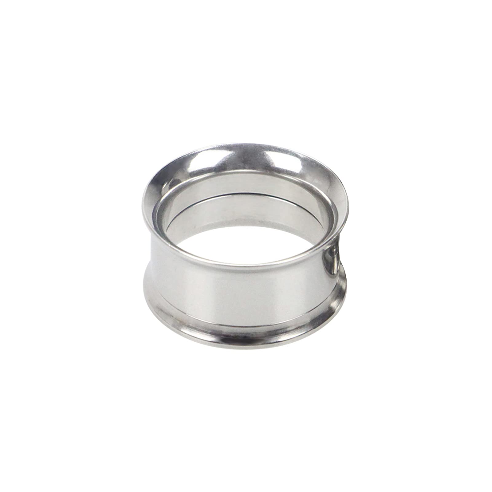 BluelanssBluelanss 1Pc Ear Plug Skin-Friendly Stainless Steel Double Flare Saddle Stretching Ear Gauges Ear Expander for Men Women Ear Stretching Tunnel Body Piercing Jewelry Silver 12mm