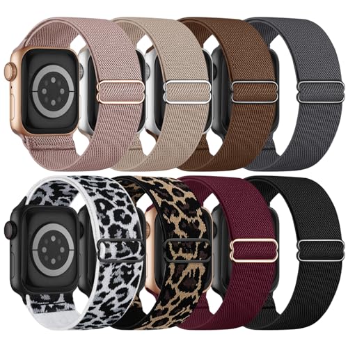 Image of 8 Pack Stretchy Solo Loop Band Compatible with Apple Watch Bands Women Men