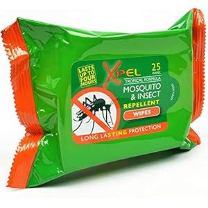 VONRUSS-UK Sensitive DEET Free Insect/Mosquito Repellent Wipes Bug Cooling Lasting Protection by Xpel (Adult Wipes)
