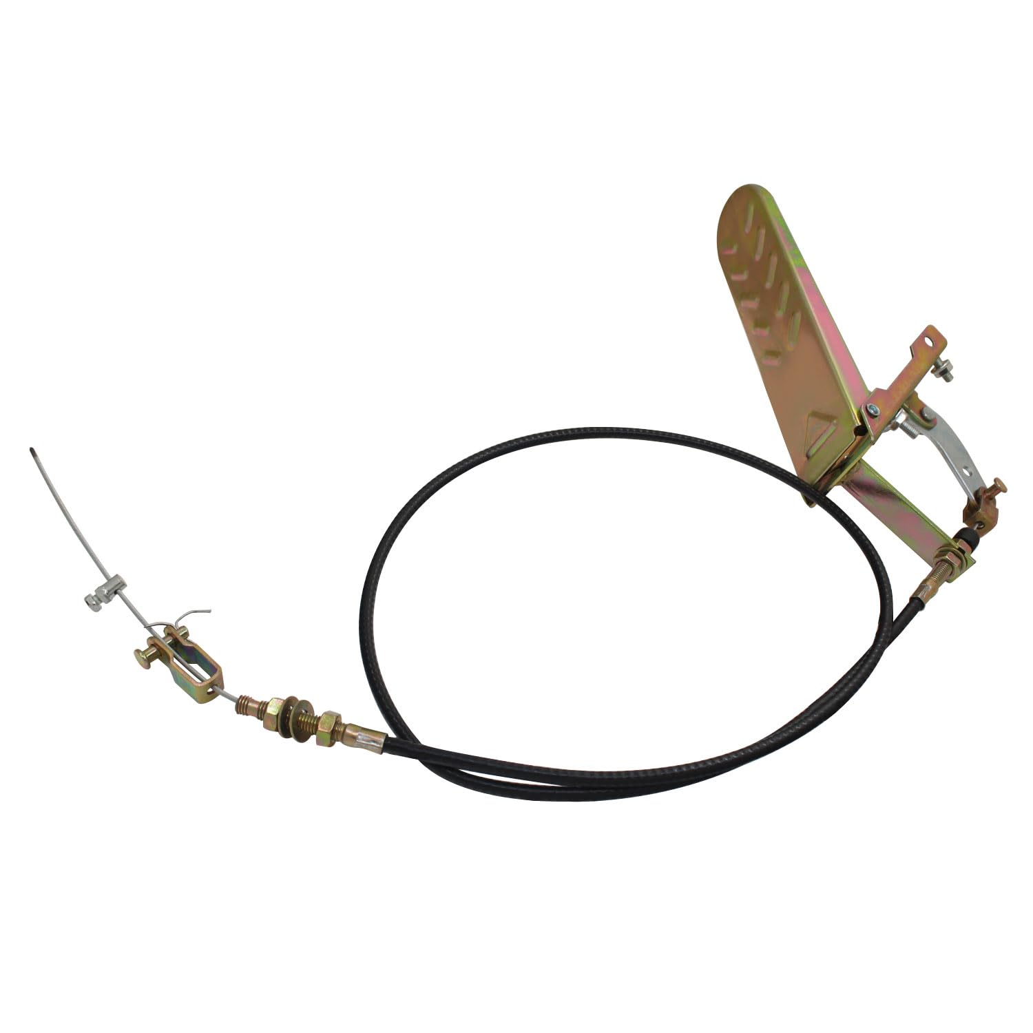 Câble d'accélérateur et levier manuel universel pour tracteur tondeuse motoculteur motobineuse débroussailleuse bateau chargeur pelle rouleau compresseur moissonneuse (1,5 m câble avec pédale)