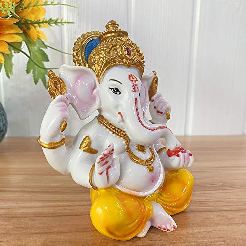 India God Lord Ganesh Statue - Hindu Mandir Temple Pooja Item Indian Small Ganesha Idol Figurine Murti Puja Collections Diwali Gifts Decor Hinduism Buddha Yoga Zen Meditation Room Altar Shrine Kit #TOP1