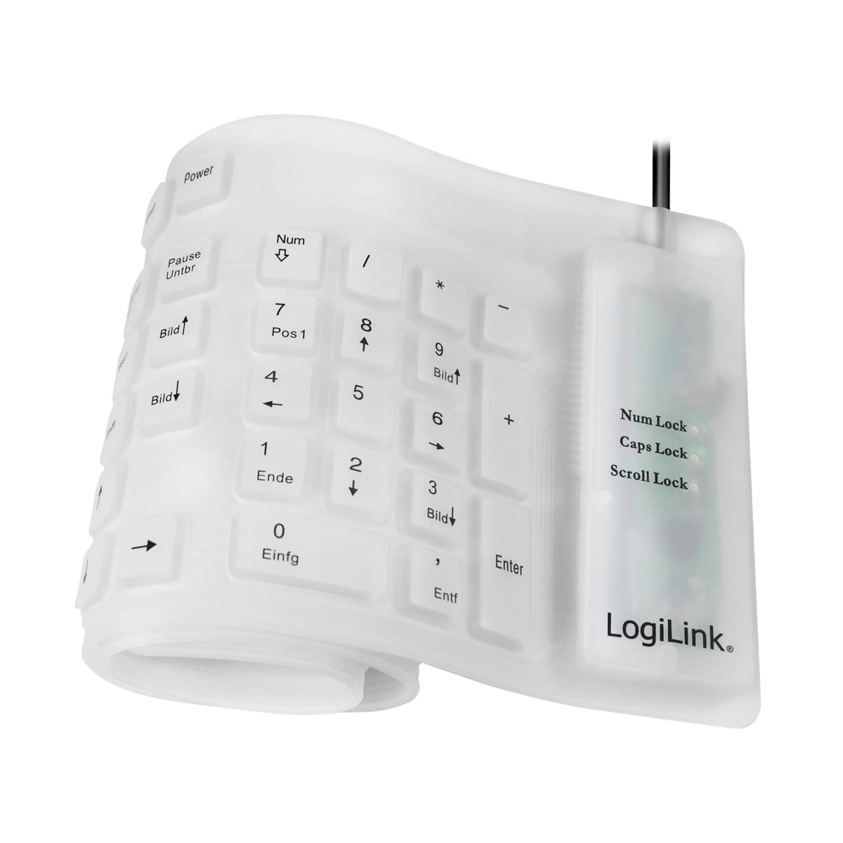 Logilink Silicone Keyboard USB and PS / 2, White