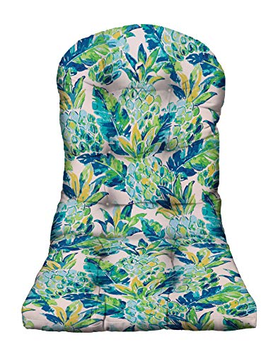 RSH DECOR: Tufted Adirondack Chair Cushion | 42.5” x 21” | All-Weather Spun Fabric | Water and Fade-Resistant | Outdoor Cushion for Patio Furniture | Vida Opal Pineapple
