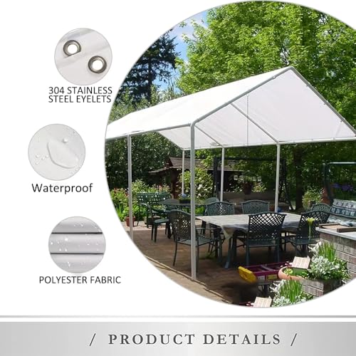 Voile d'ombrage pour terrasse et jardin, grande toile blanche rectangulaire 4,8x7,5 m