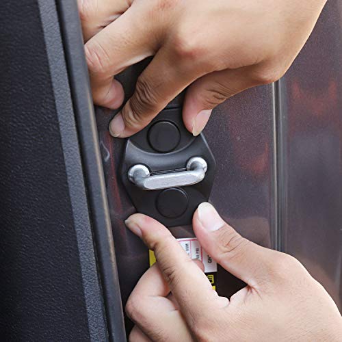 Voodonala For Challenger Door Lock Covers Protection Trim For 2012-2020 Dodge Challenger, Abs Black 2Pcs #TOP3