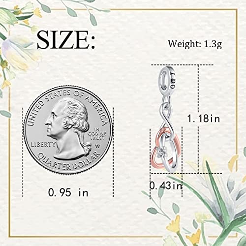 Qeensekc Two Tone Engagement Ring Dangle Charm Wedding Ring Bead For Pandora Bracelet Bridal Gift (Aut-105_Ring) #TOP5