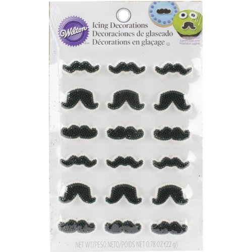 Wilton Mustache Icing Decorations, 18-Pack