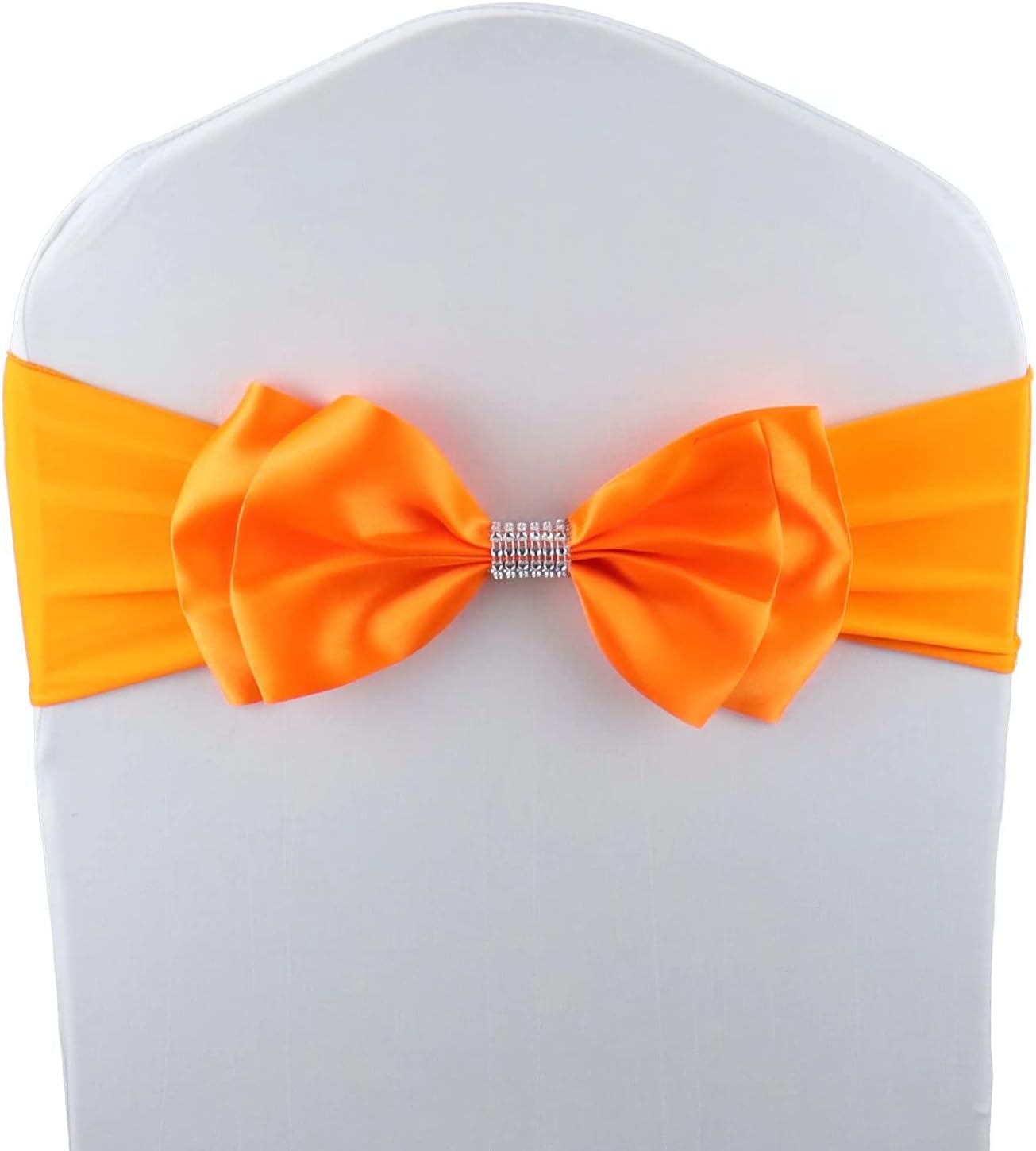 20 PCS Double Bows Stretch Chair Sashes, for Wedding Party Chair Cover Decoration, Spandex Stretch Chairs Bands (Pack of 20 Lake Blue)