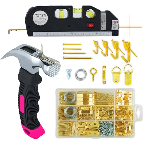 Image of 315Pcs and 352Pcs Picture Hanging Kit, Picture Hanging Hardware with Heavy Duty Frame Hooks, Wire, Nails, D Rings, Photo Sawtooth Hangers, Wall Art Hanging Kit