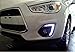 Dreamseek LED DRL Fog Light Bezel Compatible with Mitsubishi ASX/Outlander Sport 2013 2014 2015 Front Driving Lamp Daytime Running Light with Amber Turn Signal
