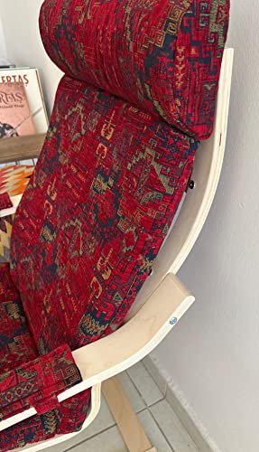 Kilim Designed Poang Armchair Cover Footstool Ottoman Cover Ethnic Pattern Poäng Seat Pads Cover Slipcover With Armrest Pads (Chair Cover+Footstool Cover+Armrest) #TOP6
