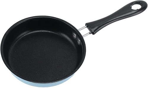 Mini sartén, sartén de acero inoxidable de 4.7 pulgadas, sartén antiadherente para huevos, tortillas, sartén pequeña para huevos y panqueques (azul)