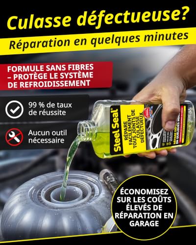 Steel Seal Réparateur de Joint de Culasse – Stoppe Les Fuites de Liquide de Refroidissement et Protège Le Moteur – Compatible avec Tous Les Moteurs à Circuit de Refroidissement Liquide – vue 3