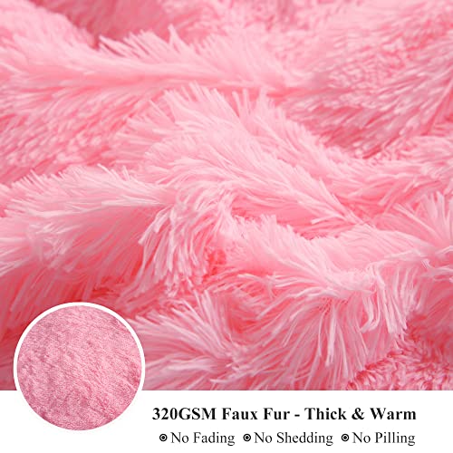 Image of XeGe Plush Shaggy Duvet Cover, Luxury Ultra Soft Crystal Velvet Fuzzy Bedding 1PC(1 Faux Fur Duvet Cover), Fluffy Furry Comforter Cover with Zipper Closure(Queen, Light Pink)
